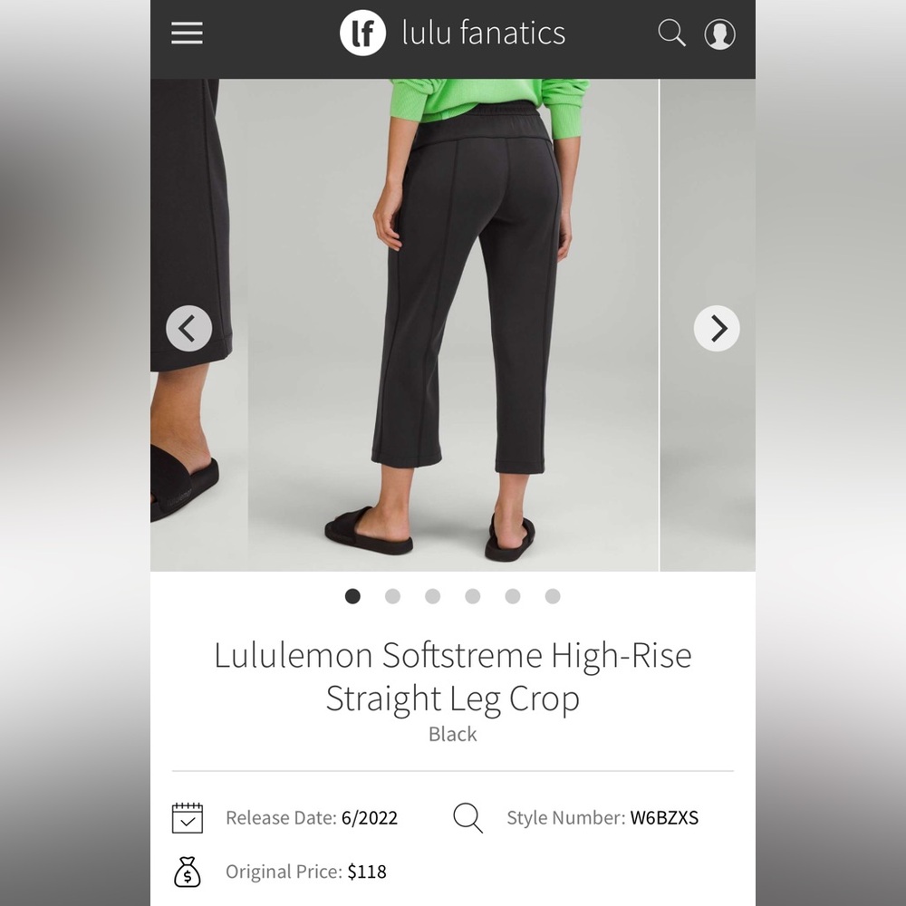 Lululemon softstreme High rise straight leg crop